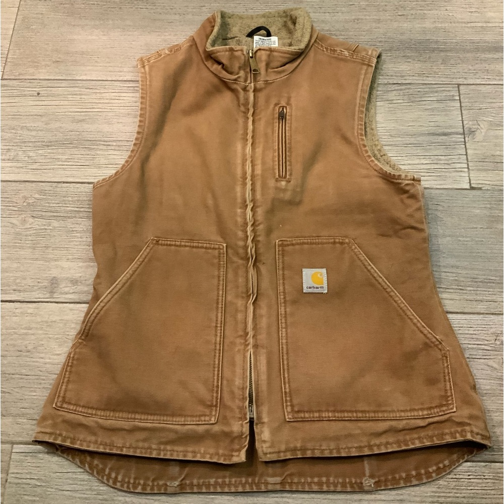 Carhartt Women's Relaxed Fit Washed Duck Lined Mock Neck Vest